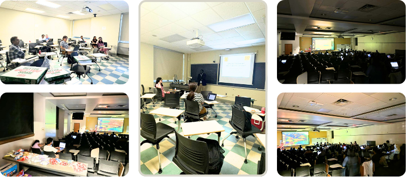 Collage of photos from skill xchange event.